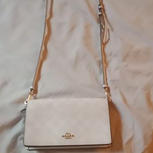 White coach drawstring purse
